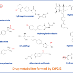 Structures of drug metabolites formed by CYP2J2